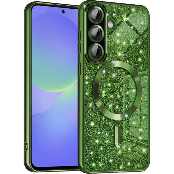 Techsuit - Luxury Glitter MagSafe - Samsung Galaxy A36 5G / A56 5G - Deep Green