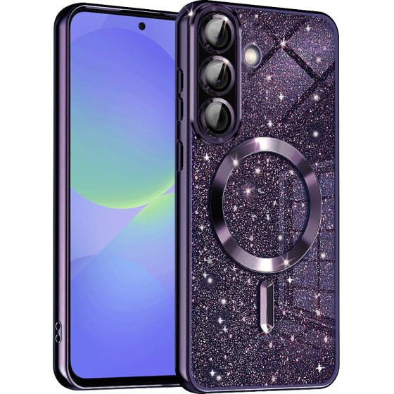 Techsuit - Luxury Glitter MagSafe - Samsung Galaxy A36 5G / A56 5G - Deep Purple