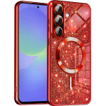 Techsuit - Luxury Glitter MagSafe - Samsung Galaxy A36 5G / A56 5G - Red