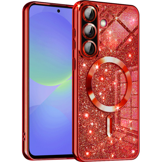 Techsuit - Luxury Glitter MagSafe - Samsung Galaxy A36 5G / A56 5G - Red