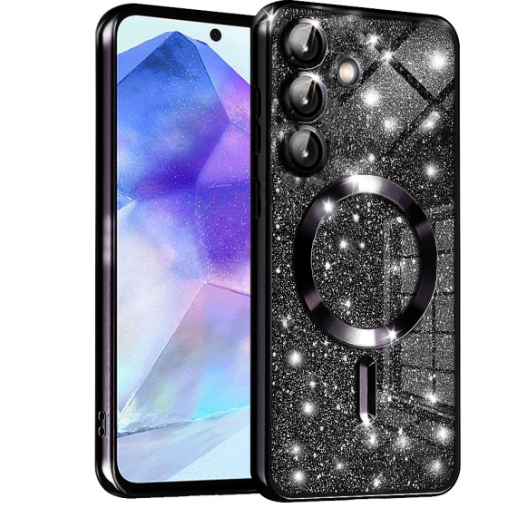 Techsuit - Luxury Glitter MagSafe - Samsung Galaxy A55 5G - Black