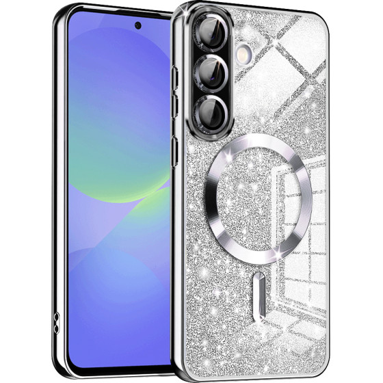 Techsuit - Luxury Glitter MagSafe - Samsung Galaxy A36 5G / A56 5G - Silver