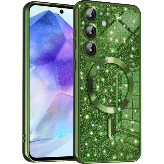 Techsuit - Luxury Glitter MagSafe - Samsung Galaxy A55 5G - Deep Green