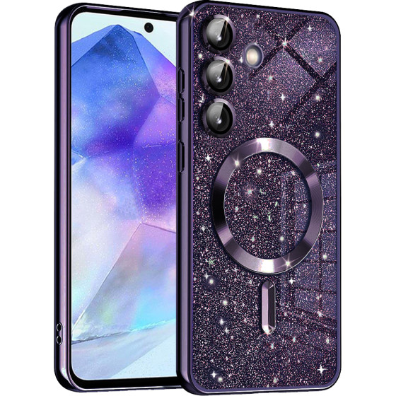 Techsuit - Luxury Glitter MagSafe - Samsung Galaxy A55 5G - Deep Purple