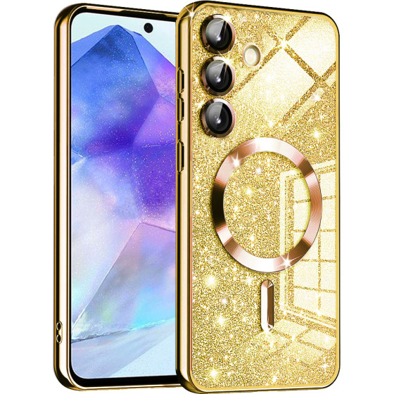 Techsuit - Luxury Glitter MagSafe - Samsung Galaxy A55 5G - Gold