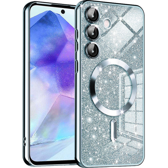 Techsuit - Luxury Glitter MagSafe - Samsung Galaxy A55 5G - Light Blue