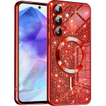 Techsuit - Luxury Glitter MagSafe - Samsung Galaxy A55 5G - Red