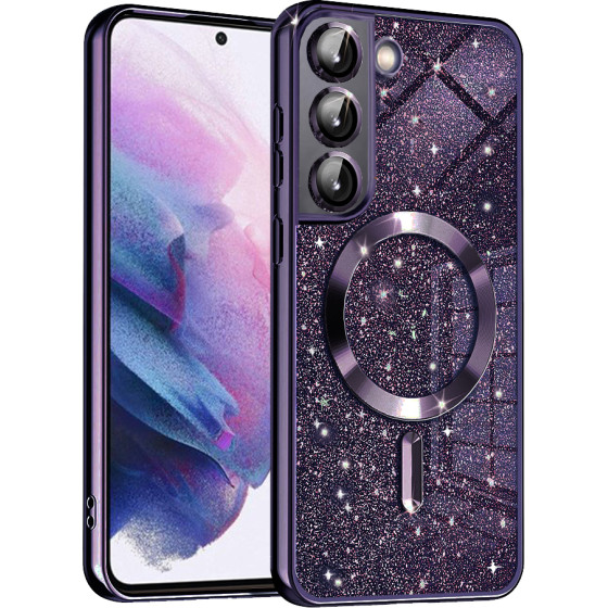 Techsuit - Luxury Glitter MagSafe - Samsung Galaxy S21 5G - Deep Purple