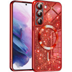 Techsuit - Luxury Glitter MagSafe - Samsung Galaxy S21 FE 5G - Red