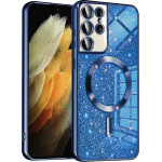 Techsuit - Luxury Glitter MagSafe - Samsung Galaxy S21 Ultra 5G - Deep Blue
