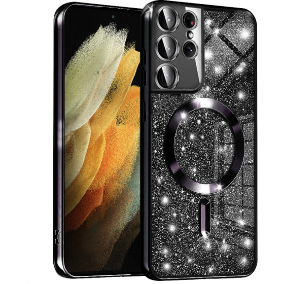 Techsuit - Luxury Glitter MagSafe - Samsung Galaxy S21 Ultra 5G - Black