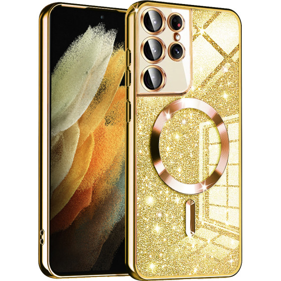 Techsuit - Luxury Glitter MagSafe - Samsung Galaxy S21 Ultra 5G - Gold