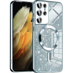 Techsuit - Luxury Glitter MagSafe - Samsung Galaxy S21 Ultra 5G - Light Blue