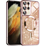 Techsuit - Luxury Glitter MagSafe - Samsung Galaxy S21 Ultra 5G - Rose Gold