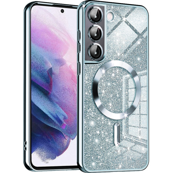 Techsuit - Luxury Glitter MagSafe - Samsung Galaxy S22 5G - Light Blue