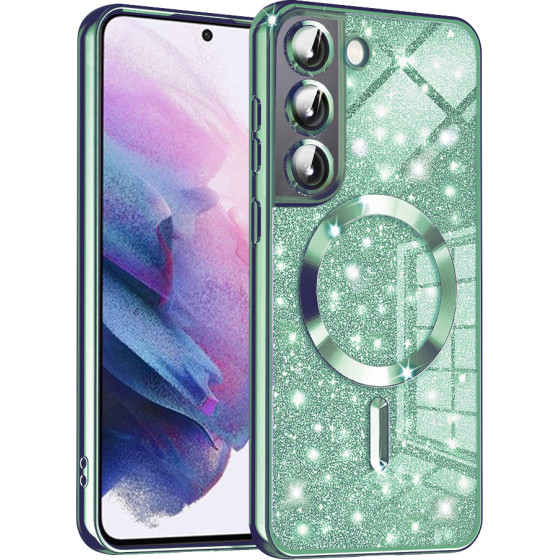 Techsuit - Luxury Glitter MagSafe - Samsung Galaxy S22 5G - Light Green