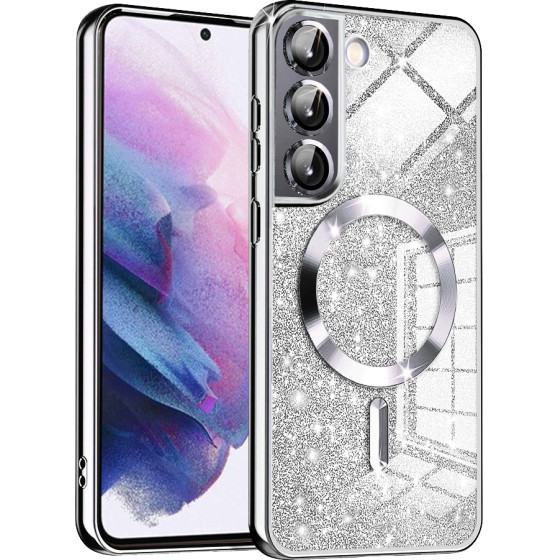 Techsuit - Luxury Glitter MagSafe - Samsung Galaxy S22 5G - Silver
