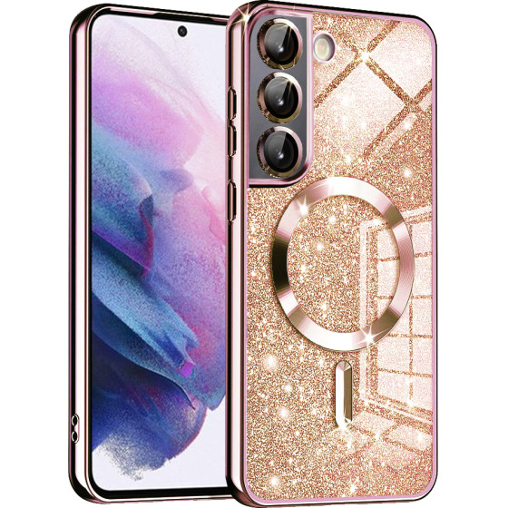 Techsuit - Luxury Glitter MagSafe - Samsung Galaxy S22 5G - Rose Gold