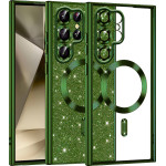 Techsuit - Luxury Glitter MagSafe - Samsung Galaxy S22 Ultra 5G - Deep Green