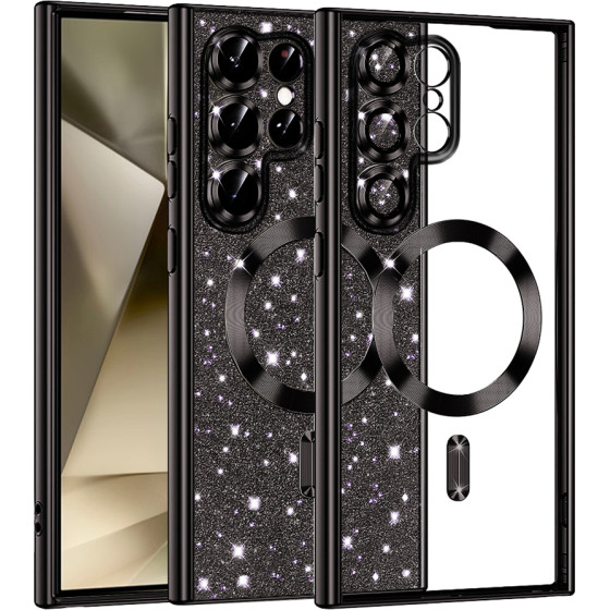 Techsuit - Luxury Glitter MagSafe - Samsung Galaxy S22 Ultra 5G - Black