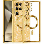 Techsuit - Luxury Glitter MagSafe - Samsung Galaxy S22 Ultra 5G - Gold