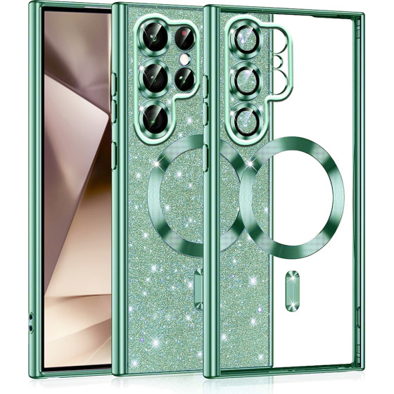 Techsuit - Luxury Glitter MagSafe - Samsung Galaxy S22 Ultra 5G - Light Green
