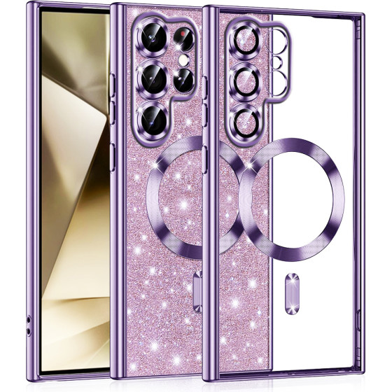 Techsuit - Luxury Glitter MagSafe - Samsung Galaxy S22 Ultra 5G - Light Purple