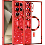 Techsuit - Luxury Glitter MagSafe - Samsung Galaxy S22 Ultra 5G - Red