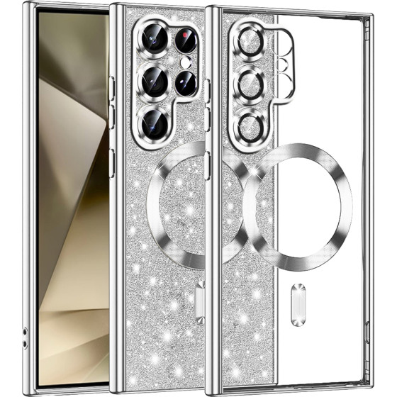 Techsuit - Luxury Glitter MagSafe - Samsung Galaxy S22 Ultra 5G - Silver