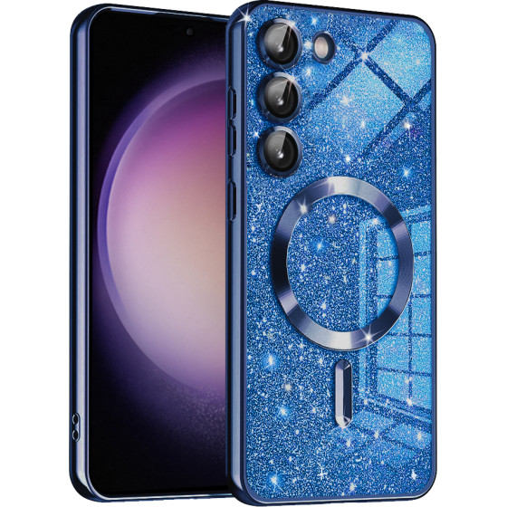 Techsuit - Luxury Glitter MagSafe - Samsung Galaxy S23 - Deep Blue