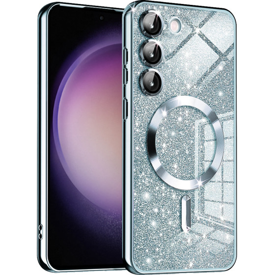 Techsuit - Luxury Glitter MagSafe - Samsung Galaxy S23 - Light Blue