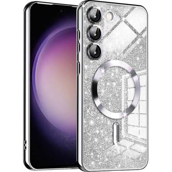 Techsuit - Luxury Glitter MagSafe - Samsung Galaxy S23 - Silver