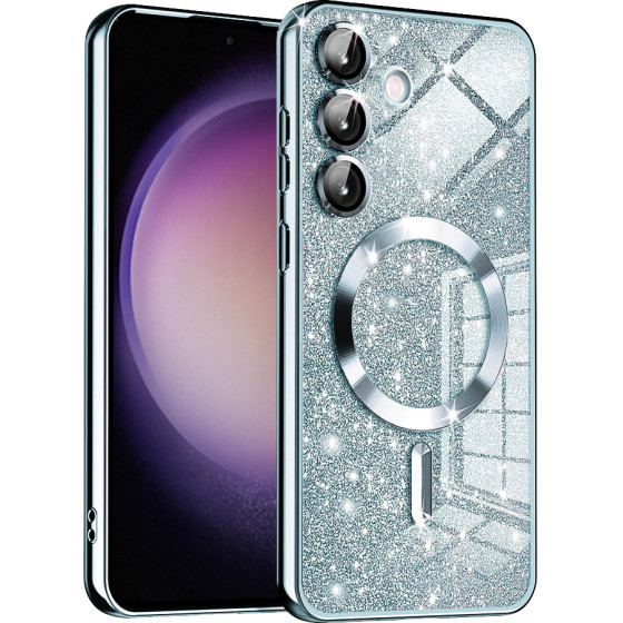 Techsuit - Luxury Glitter MagSafe - Samsung Galaxy S23 FE - Light Blue
