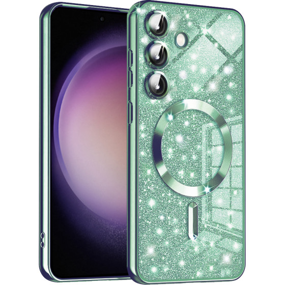 Techsuit - Luxury Glitter MagSafe - Samsung Galaxy S23 FE - Light Green