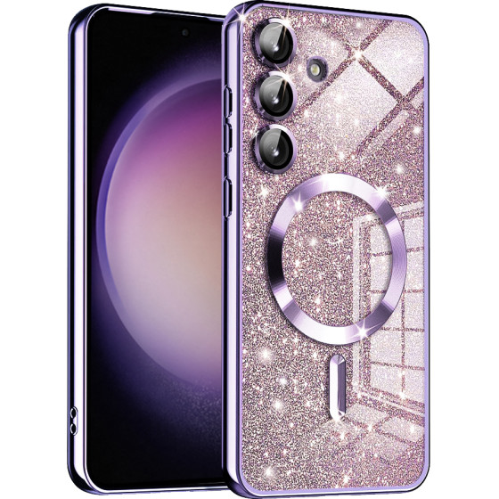 Techsuit - Luxury Glitter MagSafe - Samsung Galaxy S23 FE - Light Purple