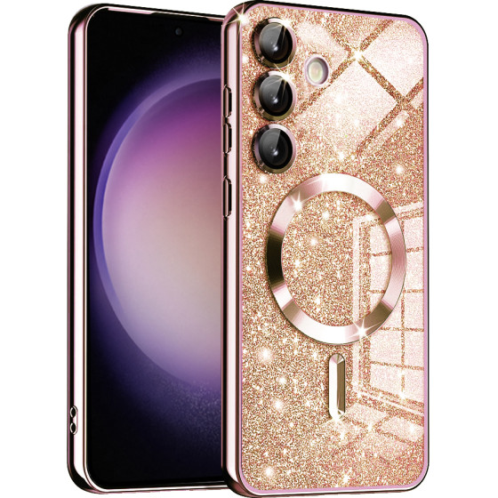 Techsuit - Luxury Glitter MagSafe - Samsung Galaxy S23 FE - Rose Gold