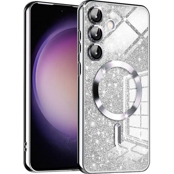 Techsuit - Luxury Glitter MagSafe - Samsung Galaxy S23 FE - Silver