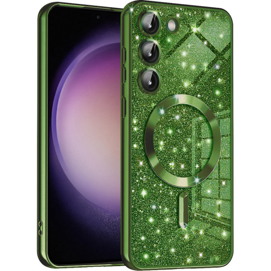 Techsuit - Luxury Glitter MagSafe - Samsung Galaxy S23 Plus - Deep Green