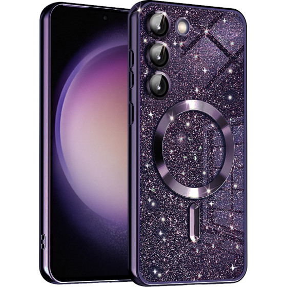 Techsuit - Luxury Glitter MagSafe - Samsung Galaxy S23 Plus - Deep Purple