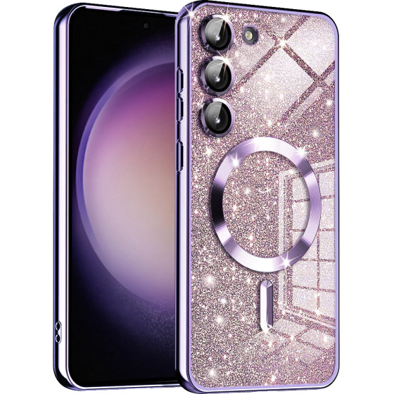 Techsuit - Luxury Glitter MagSafe - Samsung Galaxy S23 Plus - Light Purple