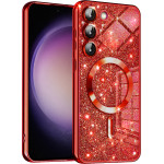 Techsuit - Luxury Glitter MagSafe - Samsung Galaxy S23 Plus - Red