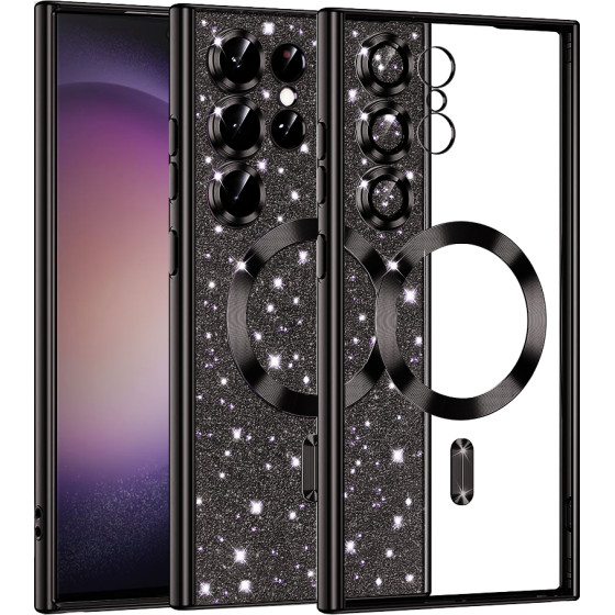 Techsuit - Luxury Glitter MagSafe - Samsung Galaxy S23 Ultra - Black