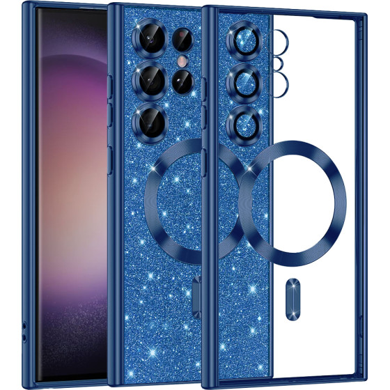 Techsuit - Luxury Glitter MagSafe - Samsung Galaxy S23 Ultra - Deep Blue