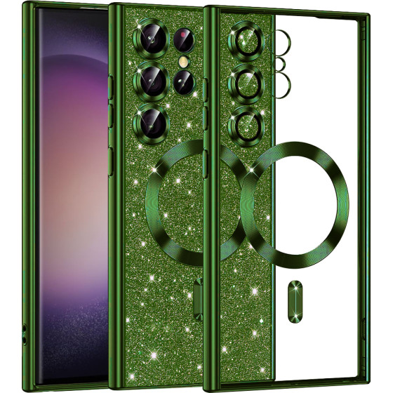 Techsuit - Luxury Glitter MagSafe - Samsung Galaxy S23 Ultra - Deep Green