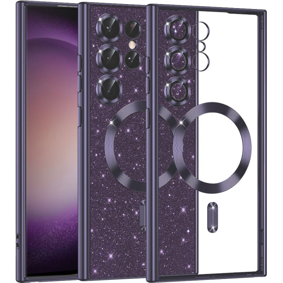 Techsuit - Luxury Glitter MagSafe - Samsung Galaxy S23 Ultra - Deep Purple
