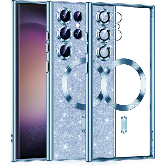 Techsuit - Luxury Glitter MagSafe - Samsung Galaxy S23 Ultra - Light Blue