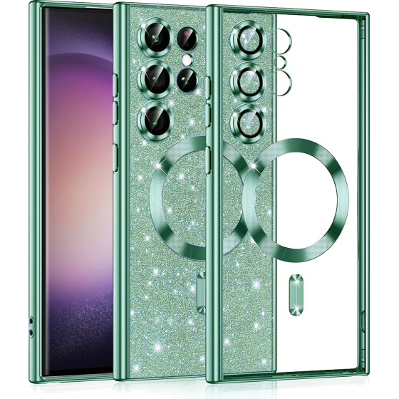 Techsuit - Luxury Glitter MagSafe - Samsung Galaxy S23 Ultra - Light Green