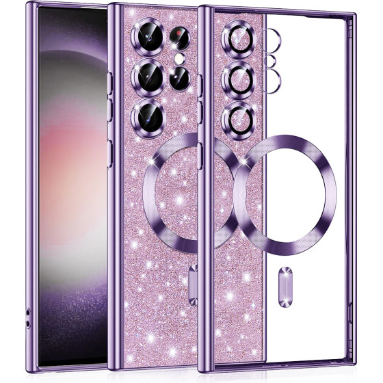 Techsuit - Luxury Glitter MagSafe - Samsung Galaxy S23 Ultra - Light Purple