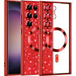 Techsuit - Luxury Glitter MagSafe - Samsung Galaxy S23 Ultra - Red