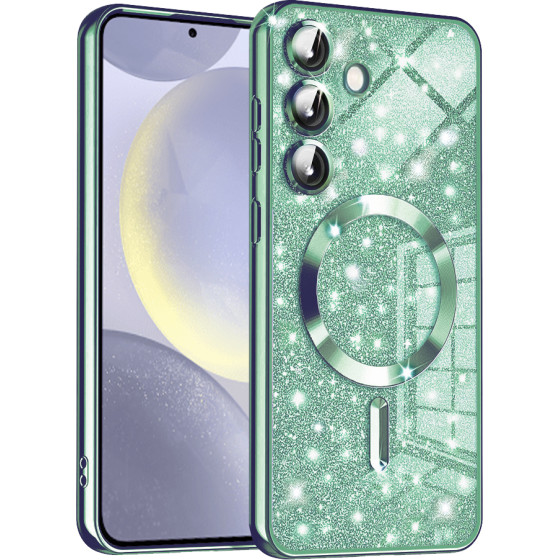 Techsuit - Luxury Glitter MagSafe - Samsung Galaxy S24 - Light Green